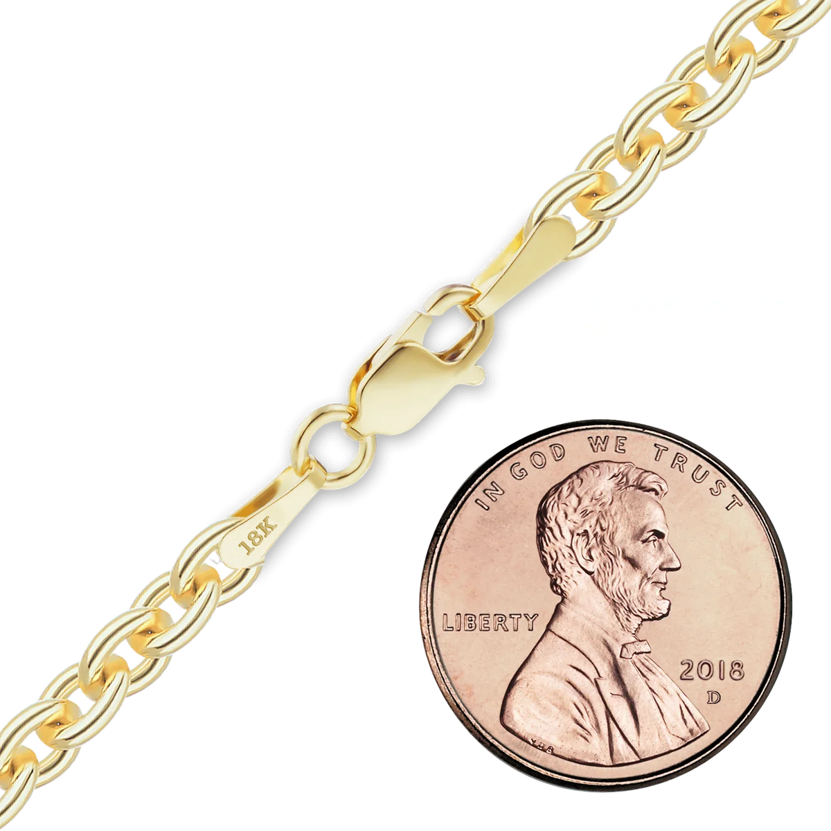 Heavy Round Cable Bracelet in 18K Yellow Gold