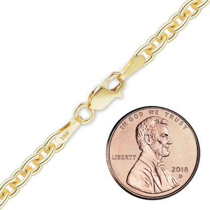 Heavy Round Cable Bracelet in 18K Yellow Gold