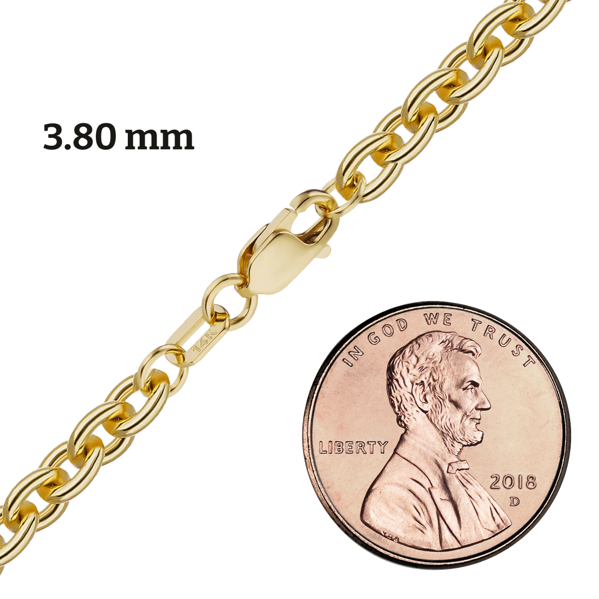 Schweres, rundes Kabelarmband aus 14-karätigem Gelbgold