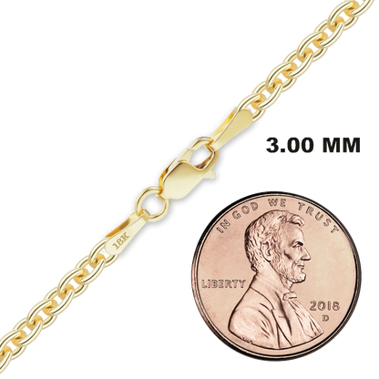 Heavy Round Cable Necklace 18K Yellow Gold