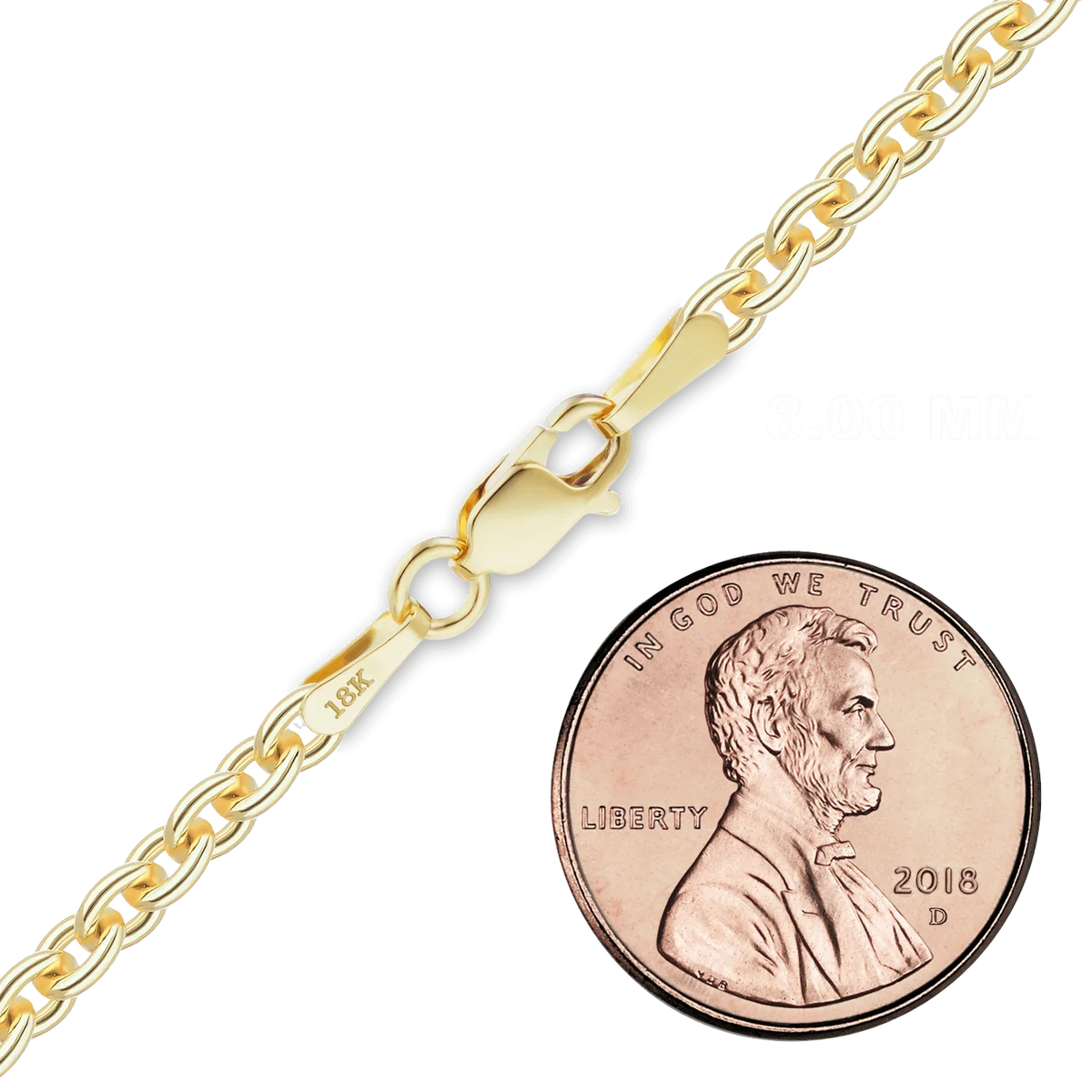 Heavy Round Cable Bracelet in 18K Yellow Gold