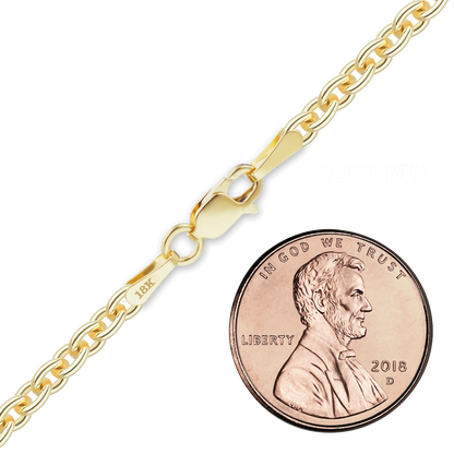 Heavy Round Cable Bracelet in 18K Yellow Gold