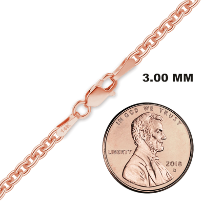 Heavy Round Cable Bracelet in 14K rose Gold