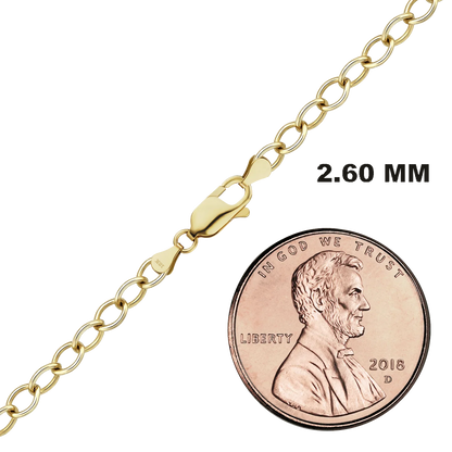 Light Round Cable Necklace 18K Yellow Gold