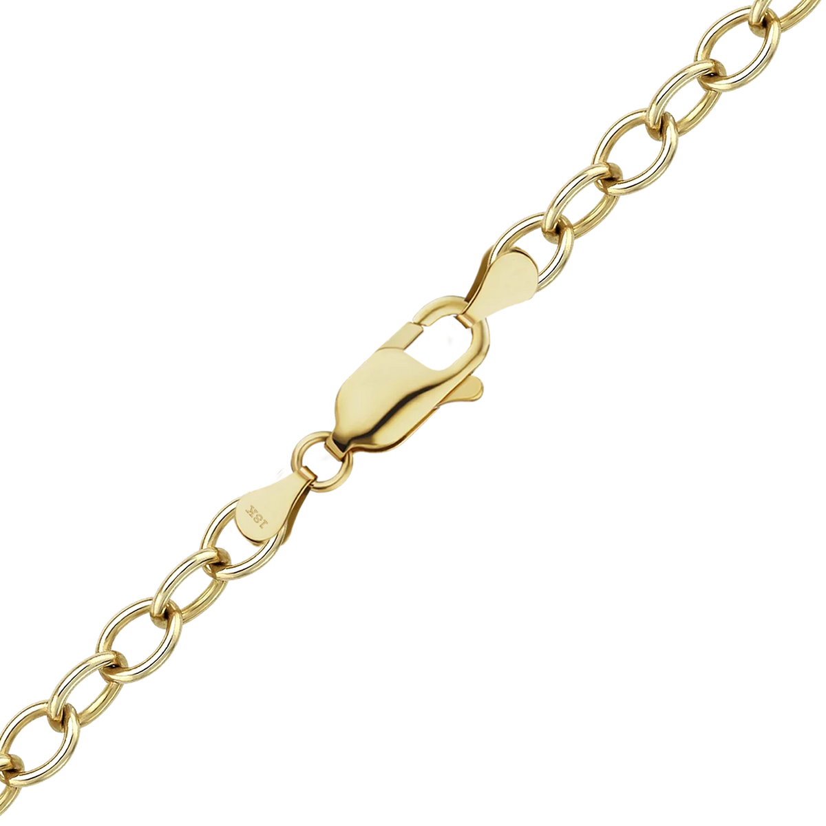 Light Round Cable Anklet in 18K Yellow Gold