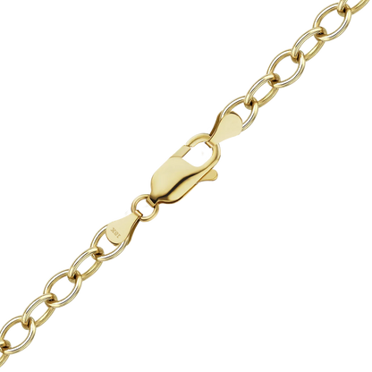Light Round Cable Anklet in 18K Yellow Gold