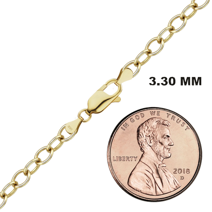 Light Round Cable Necklace 18K Yellow Gold