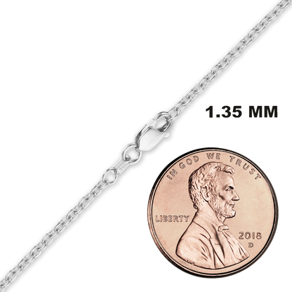 Medium Round Cable Bracelet in 14K White Gold