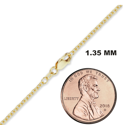 Medium Round Cable Necklace 10K Yellow Gold