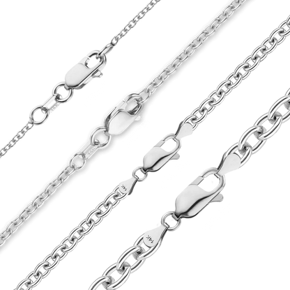 Medium Round Cable Bracelet in 14K White Gold