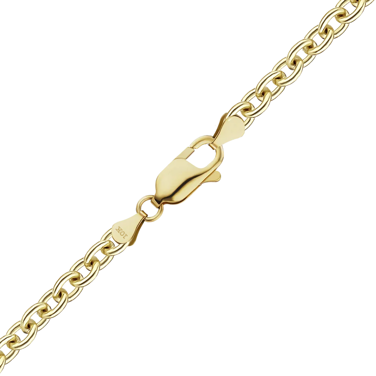 Medium Round Cable Bracelet in 10K Yellow Gold