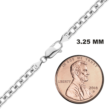 Medium Round Cable Necklace 14K White Gold