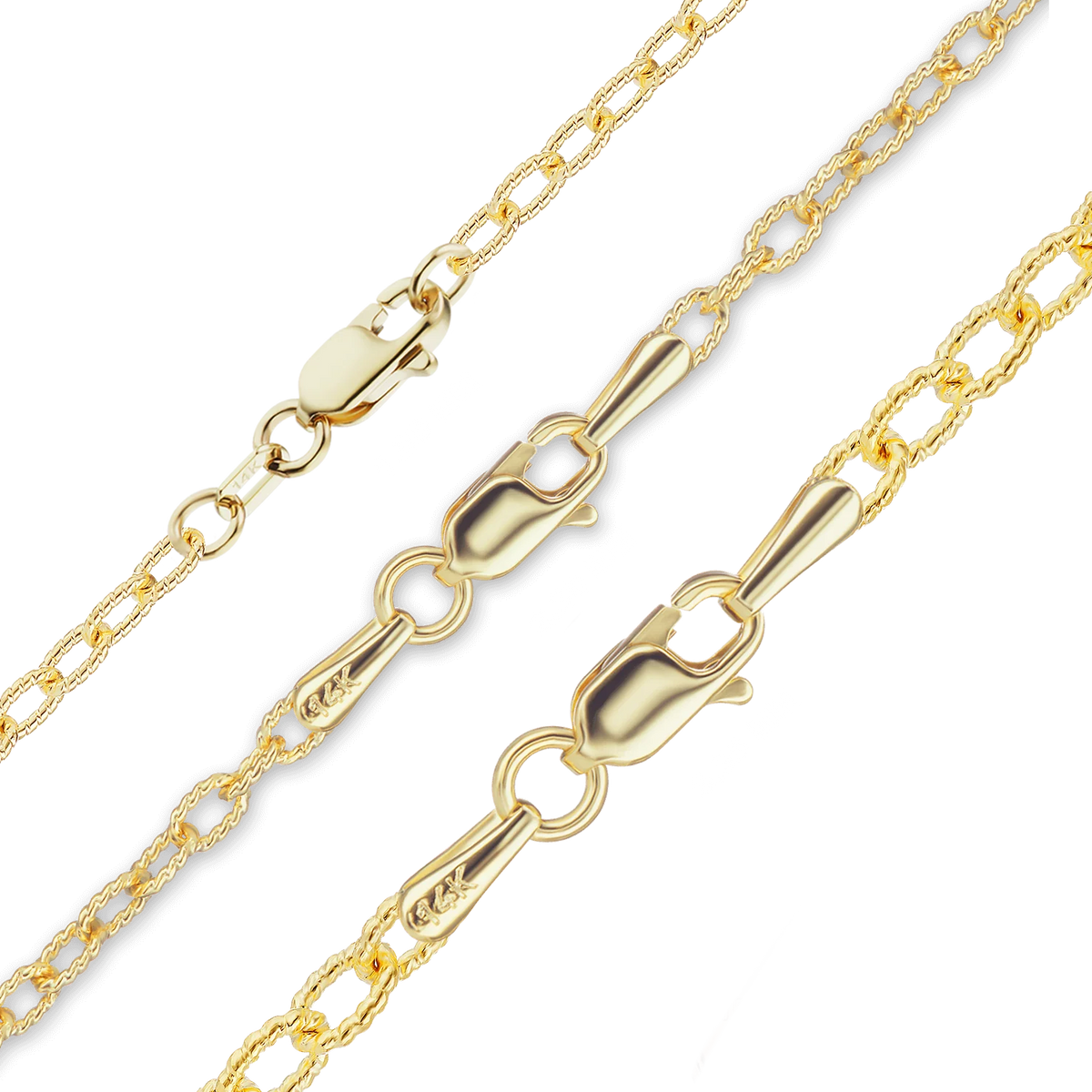 Textured Cable Bracelet in 14K yellow gold