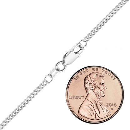 Classic Curb Necklace 14K White Gold