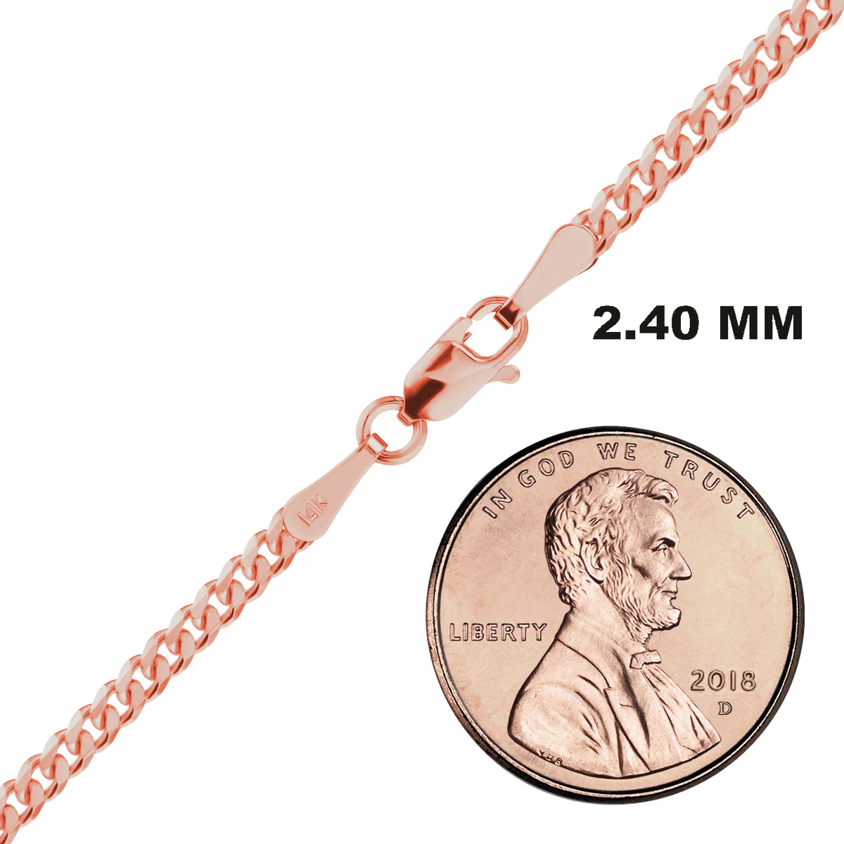 Classic Curb Bracelet in 14K rose Gold