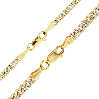 Classic Curb Bracelet in 14K Two Tone Gold