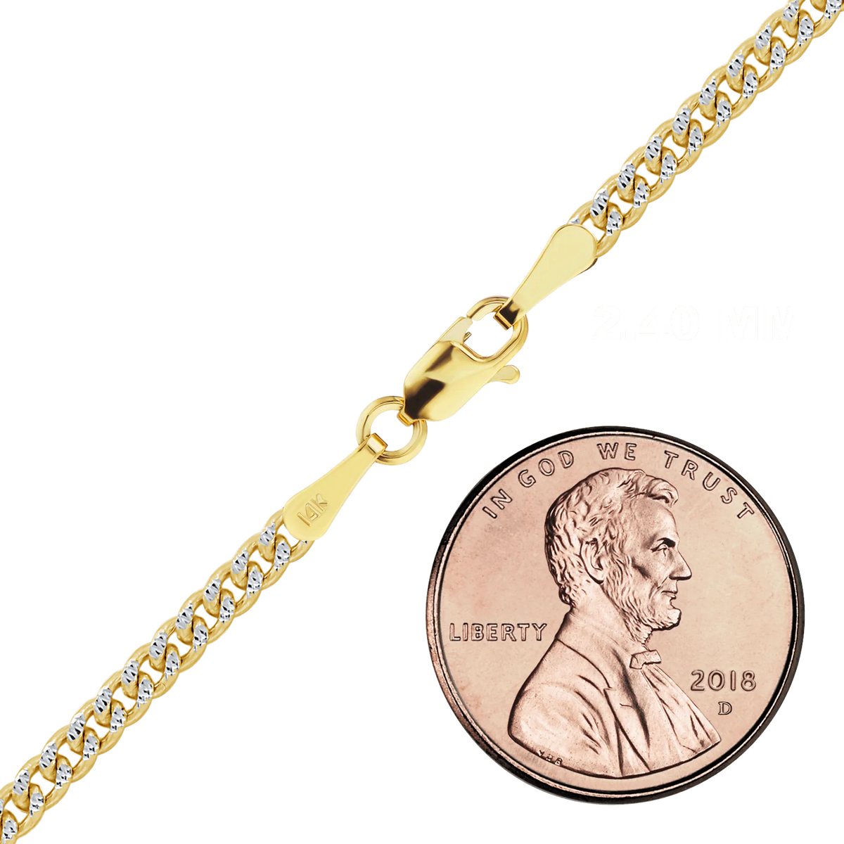 Classic Curb Bracelet in 14K Two Tone Gold