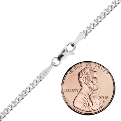 Classic Curb Necklace 14K White Gold