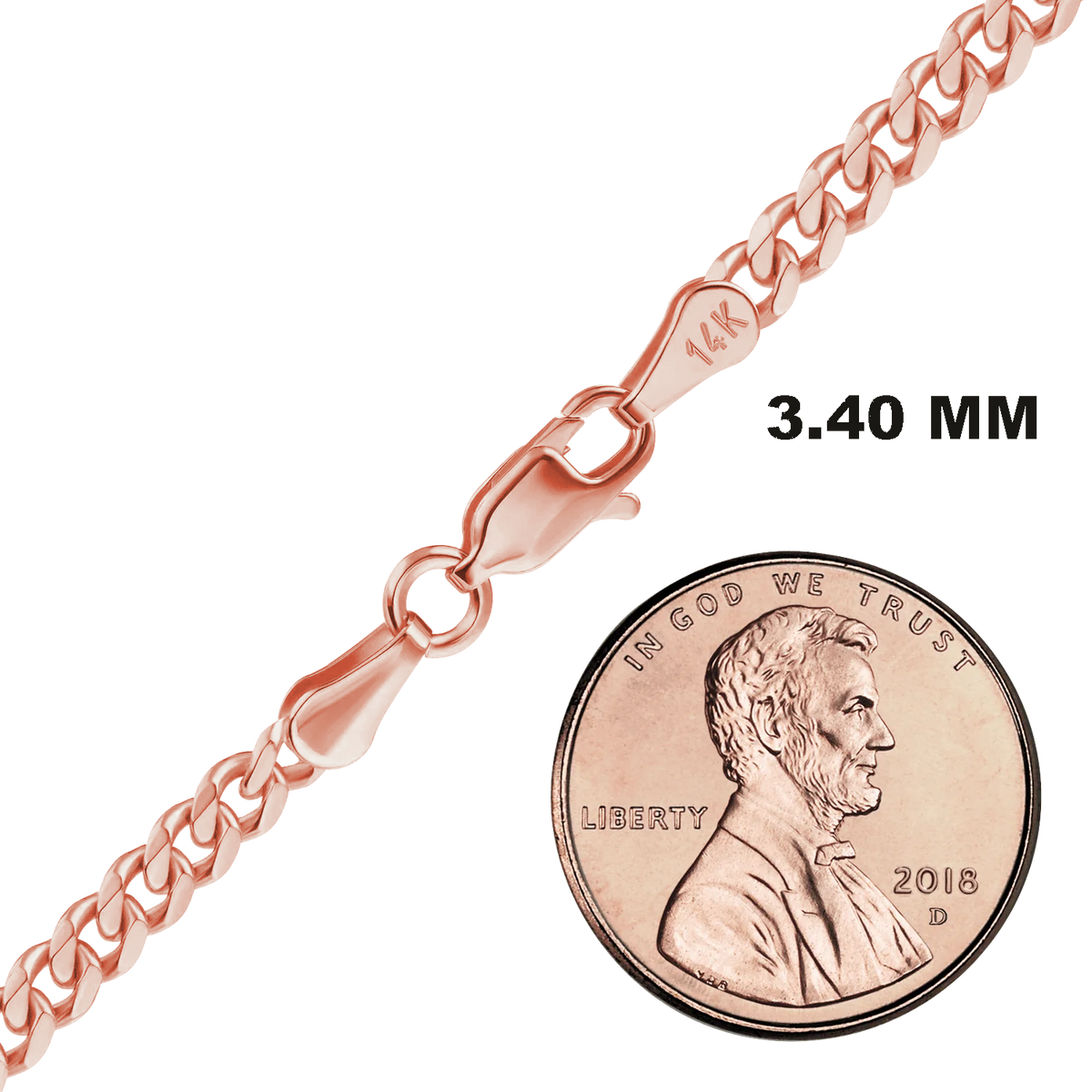 Classic Curb Bracelet in 14K rose Gold