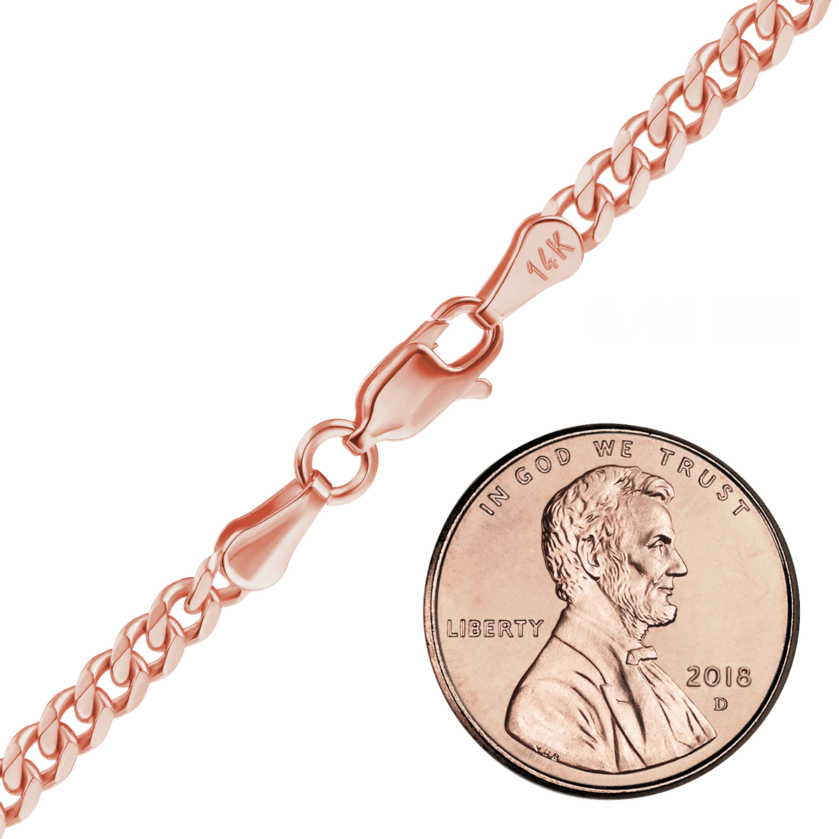 Classic Curb Bracelet in 14K Rose Gold