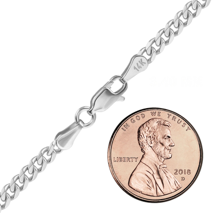 Classic Curb Necklace 14K White Gold