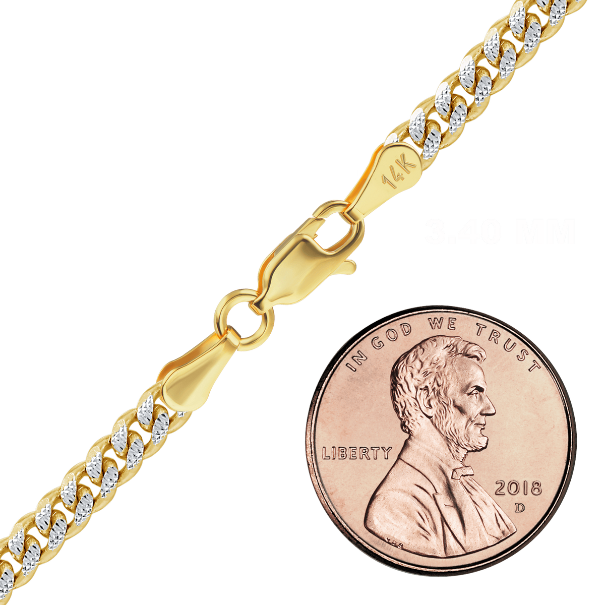 Classic Curb Bracelet in 14K Two Tone Gold