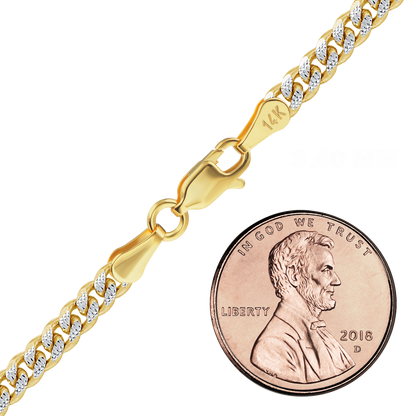 Classic Curb Bracelet in 14K Two Tone Gold