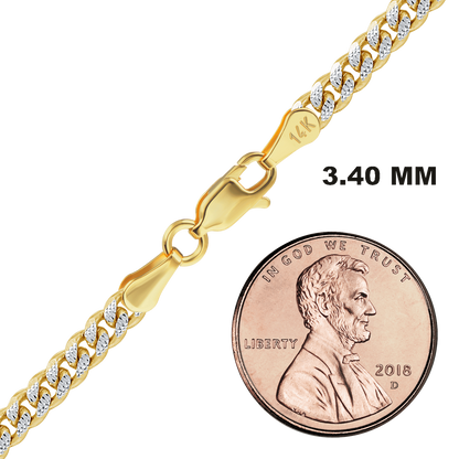 Classic Curb Necklace 14K Two Tone Gold