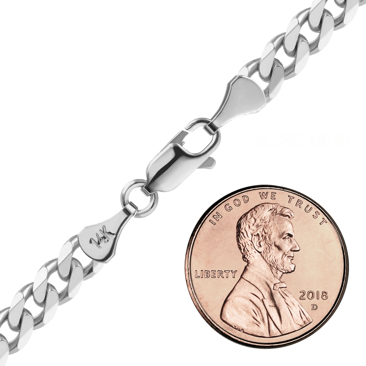 Classic Curb Bracelet in 14K White Gold