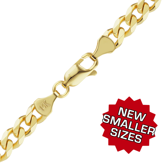 Semi-Solid Curb Bracelet in 14K yellow gold