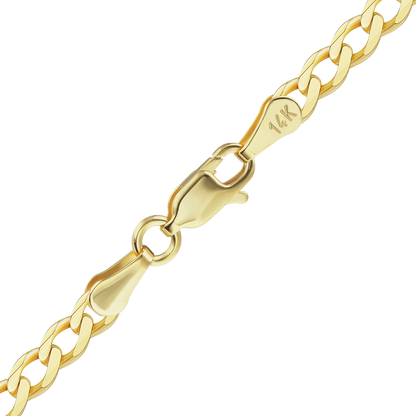 Light Curb Anklet in 14K yellow gold