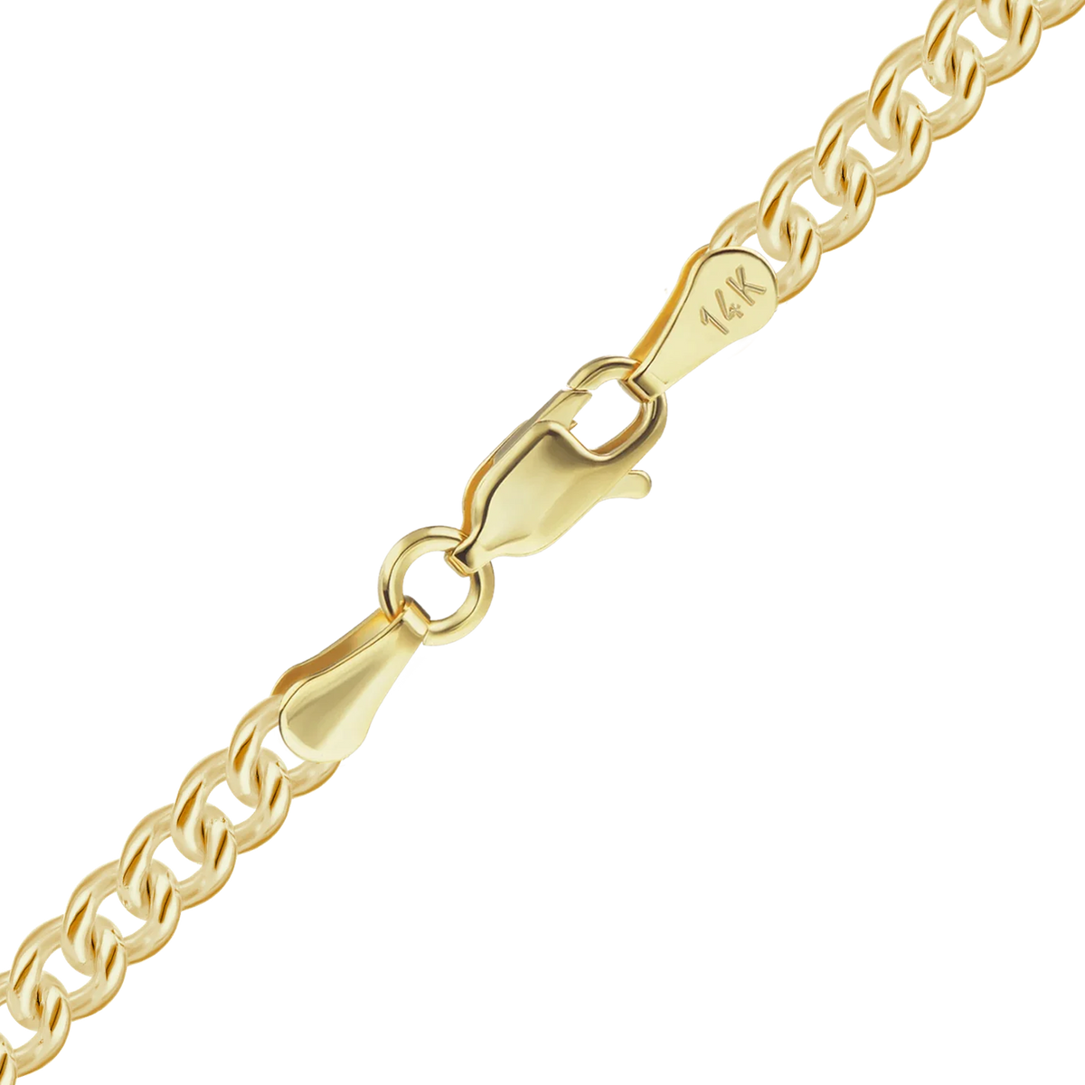 Medium Round Curb Bracelet in 14K yellow gold