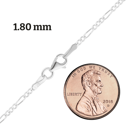 Classic Figaro Necklace, Sterling Silver