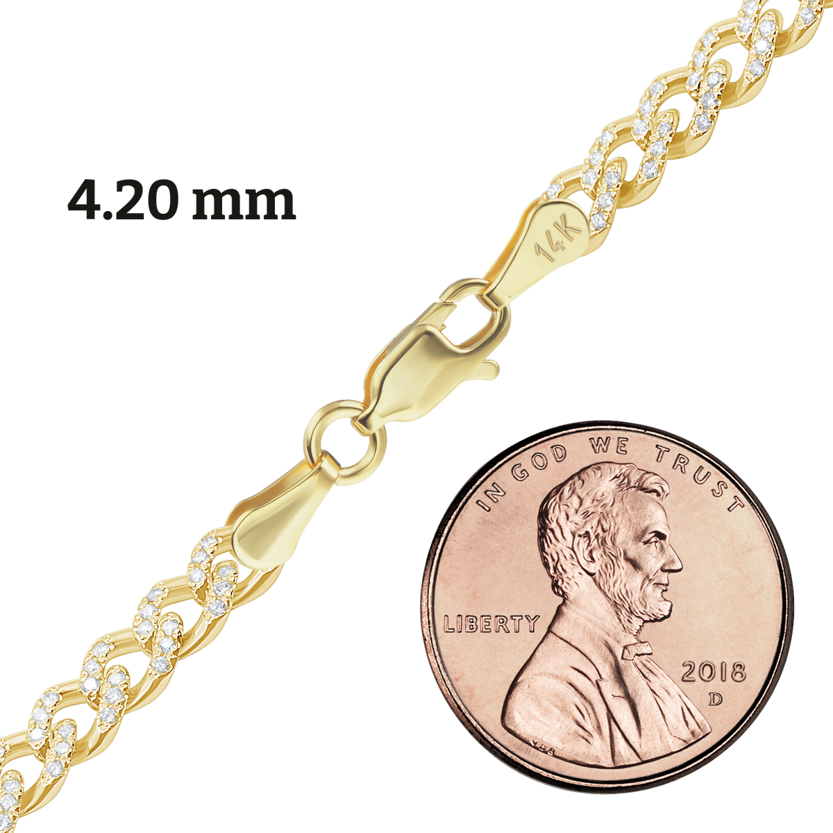 Classic Curb Necklace with Pave Set Diamonds
