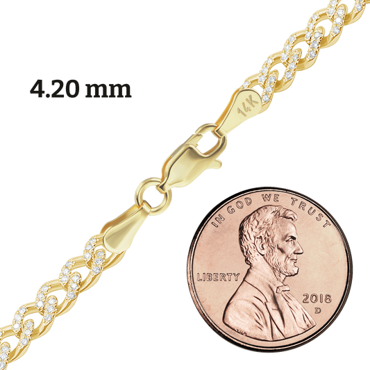 Classic Curb Necklace with Pave Set Diamonds