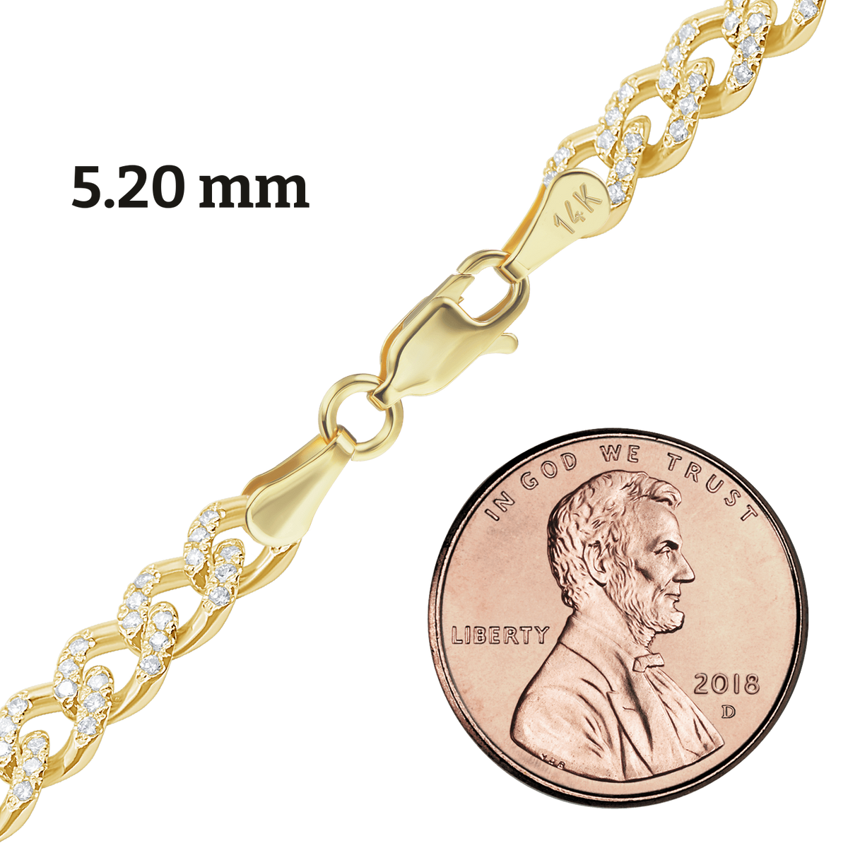 Classic Curb Necklace with Pave Set Diamonds