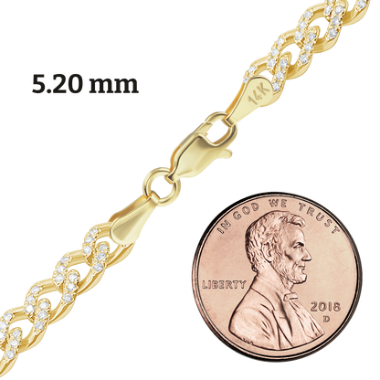 Classic Curb Necklace with Pave Set Diamonds