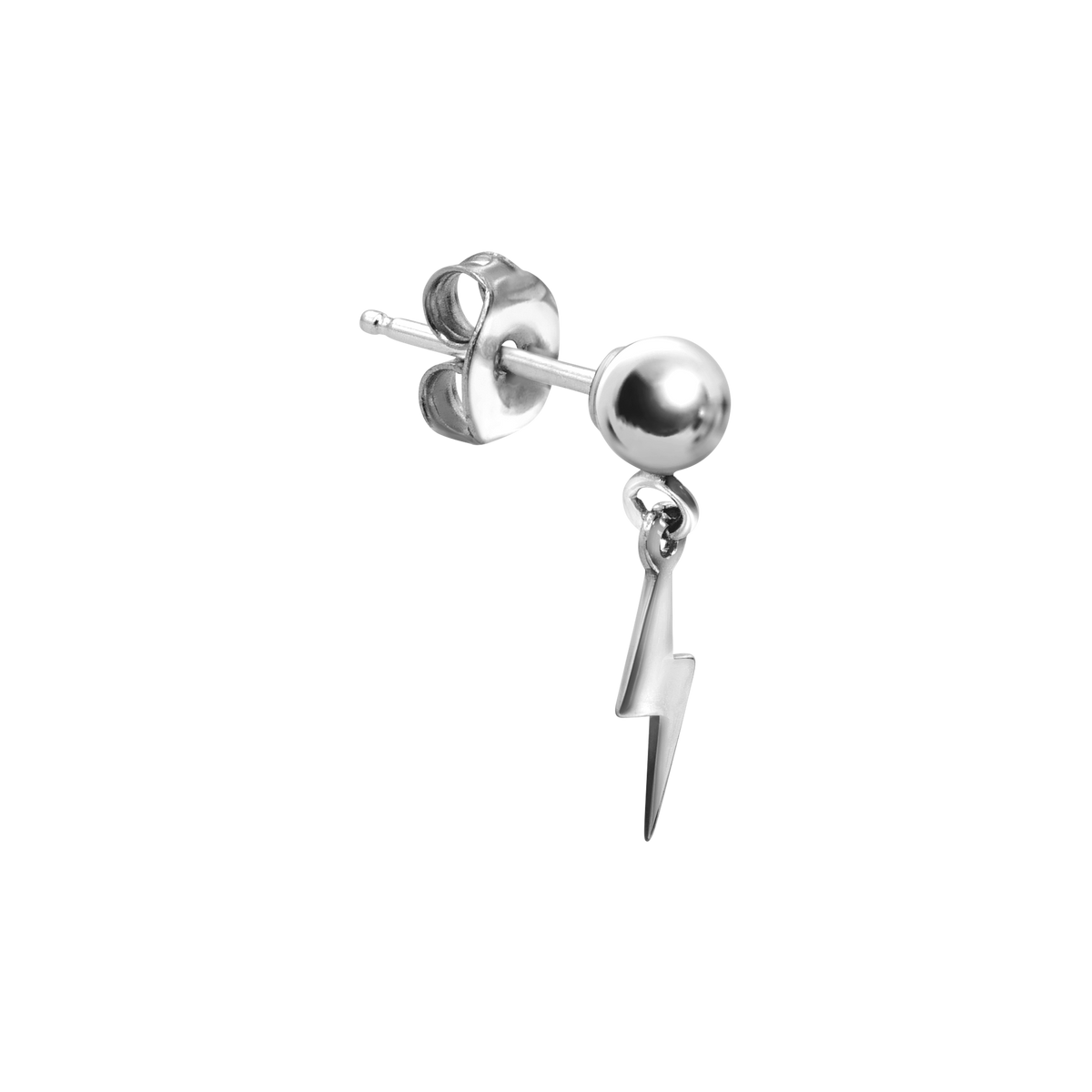 Ball Earrings with Lightning Charms
