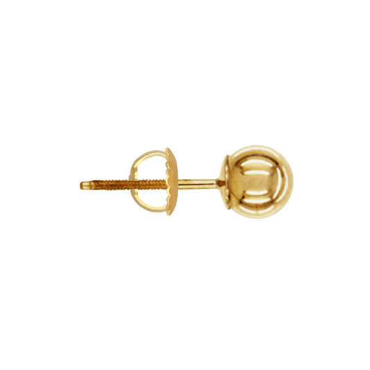 Standard Weight Ball Earrings with Screw Posts in 14K yellow gold
