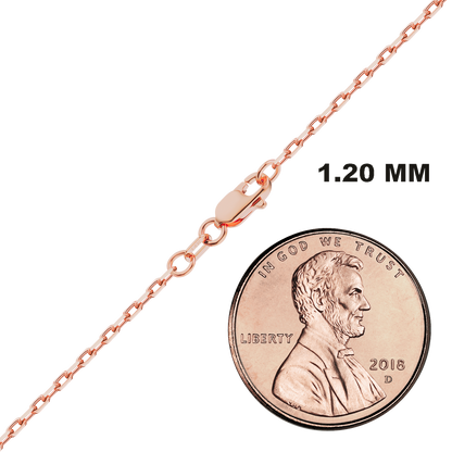 Elongated Diamond Cut Cable Bracelet in 14K rose Gold