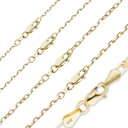Elongated Diamond Cut Cable Bracelet in 18K Yellow Gold