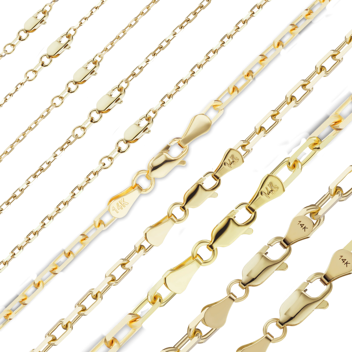 Elongated Diamond Cut Cable Bracelet