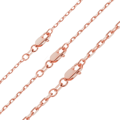 Elongated Diamond Cut Cable Bracelet in 14K Rose Gold