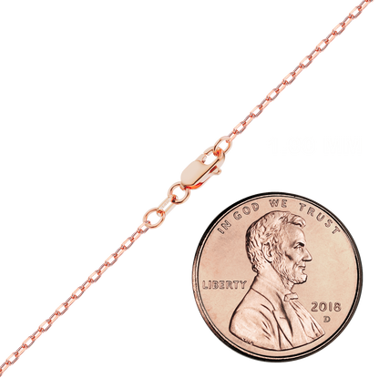 Elongated Diamond Cut Cable Bracelet in 14K Rose Gold