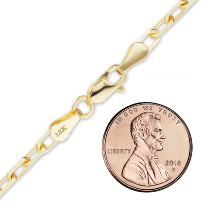 Elongated Diamond Cut Cable Bracelet in 18K Yellow Gold