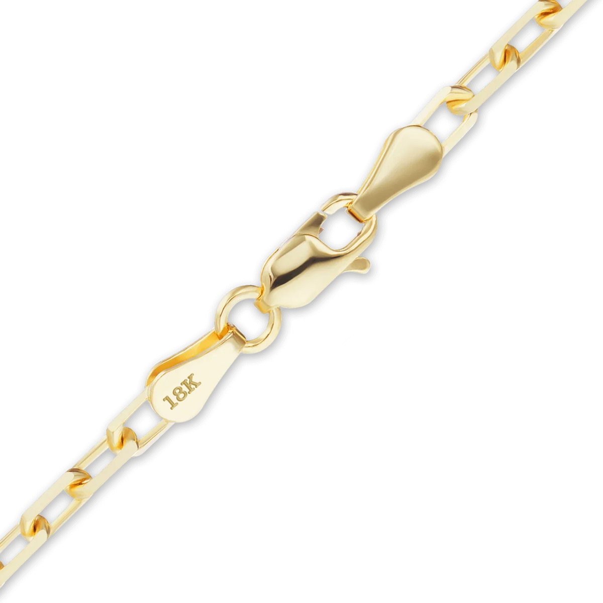 Elongated Diamond Cut Cable Bracelet in 18K Yellow Gold