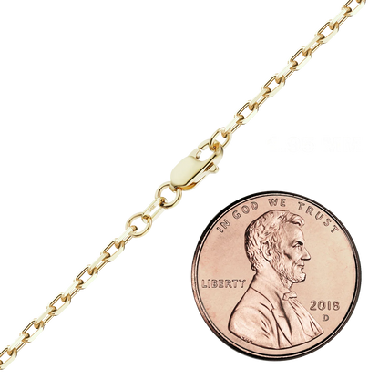 Elongated Diamond Cut Cable Bracelet in 18K Yellow Gold
