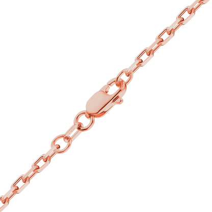 Elongated Diamond Cut Cable Bracelet in 14K Rose Gold