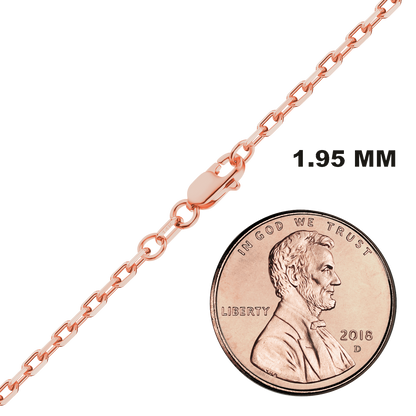 Elongated Diamond Cut Cable Bracelet in 14K rose Gold