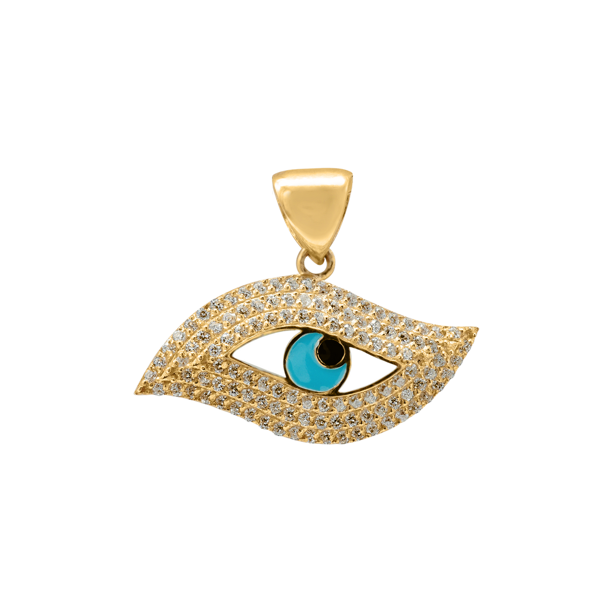Evil Eye Pendant with Blue Enamel
